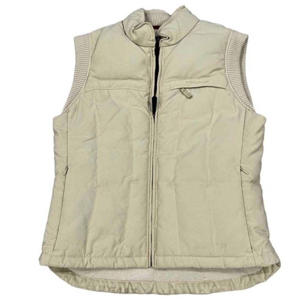 Woolrich womens down vest ecru size small‎